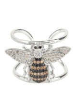Honey Bee Sterling Silver Adjustable Cocktail Ring