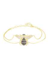 Honey Bee 22ct Gold Double Chain Bracelet