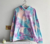 Tie Dye Printed Hip Hop Pullover Hoodies Streetwear Casual Sweatshirt
