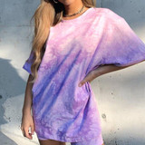 Tie Dye Printed Short Sleeve Oversized Tshirt