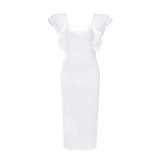 Women Black/White Sexy Ruffles Butterfly Sleeve Club Celebrity Runway Bodycon Bandage Dress Women Black/White Sexy Ruffles Butterfly Sleeve Club Celebrity Runway Bodycon Bandage Dress