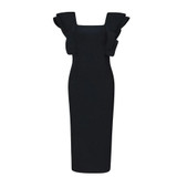 Women Black/White Sexy Ruffles Butterfly Sleeve Club Celebrity Runway Bodycon Bandage Dress Women Black/White Sexy Ruffles Butterfly Sleeve Club Celebrity Runway Bodycon Bandage Dress