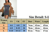 Sexy Summer Women Sequined Glitter Draped V Neck Chain Spaghetti Strap Sleeveless Bodycon Club Party Mini Dress