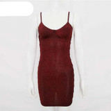 Shining Hollow Out Spaghetti Strap V-Neck Party Bodycon Dress Shining Hollow Out Spaghetti Strap V-Neck Party Bodycon Dress
