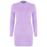 Simenual Sexy Hairy Bodycon Dress Women Autumn 2019 Fashion Dresses Party Long Sleeve Clubwear Furry Solid Basic Mini Dress Slim