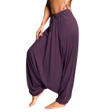 Women  Black High Waist Loose Harem Yoga Pants