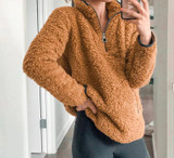 Gray/White Fleece Fluffy Oversized Hoodie Women Casual Warm Faux Fur Pullover Sweatshirt
