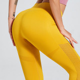 High Waist Hollow Out Seamless Yoga Booty Athletic Tights Pants