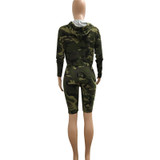 Camo bike shorts women's Two Piece Set