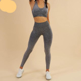 Seamless women's sports bra and leggings set