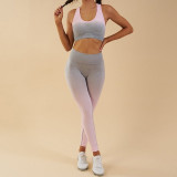Seamless women's sports bra and leggings set