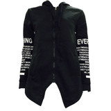 Women's printed hooded sweatshirt with front zipper