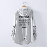 Women's printed hooded sweatshirt with front zipper