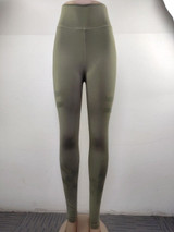 Army Green Slim High Waisted Quick Dry Workout Leggings for Women