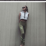 Army Green Slim High Waisted Quick Dry Workout Leggings for Women