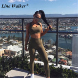 Women Army Green Elastic Fitness Sport Bra with Leggings