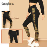 Women's High Waisted Army green Workout Camouflage Leggings