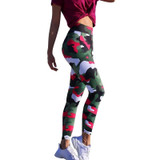 Women  High Elastic Skinny Army green Camouflage Workout Leggings