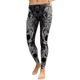 Women Skull Head 3D Printed Camouflage  Workout Leggins Plus Size Women Skull Head 3D Printed Camouflage  Workout Leggins Plus Size