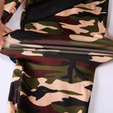 High Stretch Camouflage  High Waist Slim Elastic  Army Green Workout Leggings