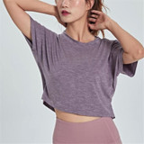 Pink Yoga Top Loose Fit Backless Black Workout Tops  For Women