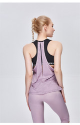 Sexy Backless  Vest Quick Dry Loose Sport Tank Top Running Training T Shirt