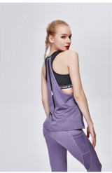 Sexy Backless  Vest Quick Dry Loose Sport Tank Top Running Training T Shirt