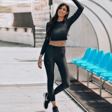 Long Sleeve Sexy Crop Tops Leggings Sets