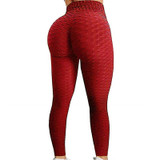 Red-Black/ High Waist Push up Anti Cellulite Leggings