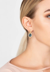 Oval Sapphire Hydro Gemstone & 22ct Gold Drop Earrings, September Birthstone