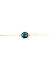 Oval Sapphire Hydro Gemstone & 22ct Gold Bracelet. September Birthstone