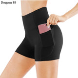 Women's High Waist Athletic Yoga Shorts For Women With Pocket