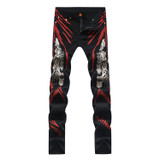Men's Leopard Type Printed Men's Fashion Design Jeans