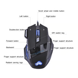 5500DPI Wired Gaming Mouse Professional 7 Buttons USB Cable LED Optical Gamer Mouse for Computer Laptop PC Mice