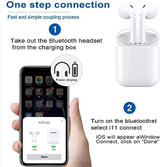 TWS Wireless Earbuds Headsets Bluetooth Headphones in Ear Fast Charging Case 3D Stereo IPX5 Waterproof Auto Pairing for Phone/PC/Pad Optional Color Case Strap -i12 (Earbuds-White)