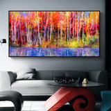 Abstract Landscape Trees Art In Canvas