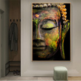 Large Buddha Face Wall Art in Canvas