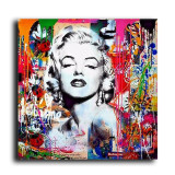 Abstract Marilyn Monroe Graffiti Oil Painted