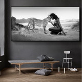 Leopard and Nude Women in Canvas