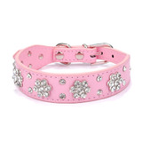 Rhinestone Studded Leather Collar