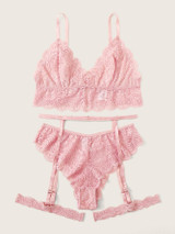 Floral Lace Garter Lingerie Set Floral Lace Garter Lingerie Set