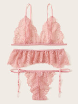 Floral Lace Garter Lingerie Set Floral Lace Garter Lingerie Set