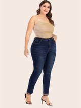 Plus Cat Whiskers Ripped Skinny Jeans