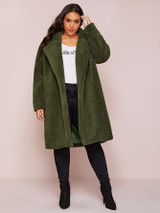 Plus Notch Collar Teddy Coat