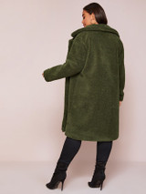 Plus Notch Collar Teddy Coat