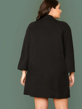 Plus Open Front Floral Print Coat