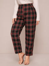 Plus Tartan Plaid Tapered Pants