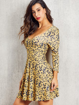 SBetro Leopard Print Fit & Flare Dress