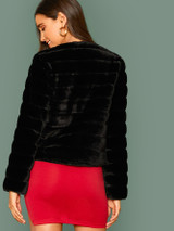 Open Front Faux Fur Coat