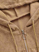 Zip Up Hooded Corduroy Jacket